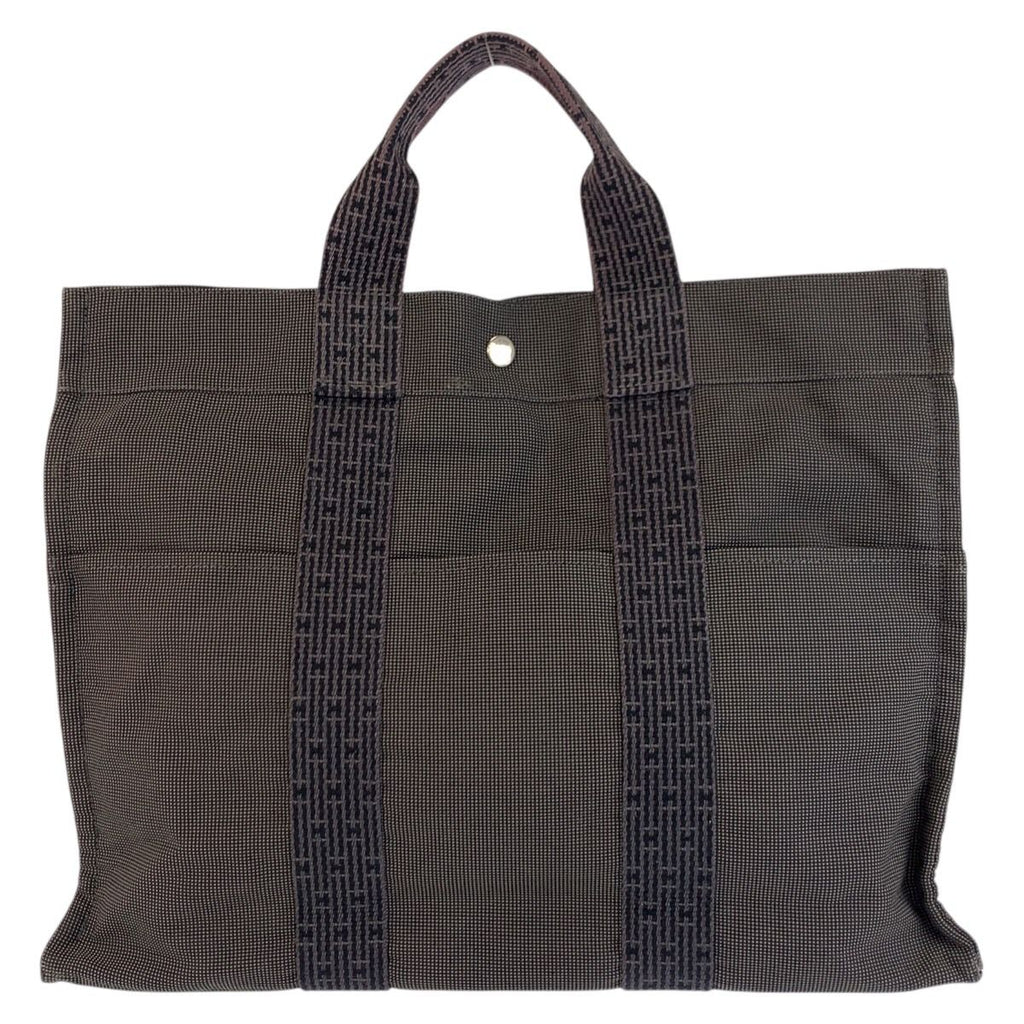 Hermes Her Line Gray Silver Polyamide Polyester Tote — view 2