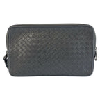 Bottega Veneta Gray Leather Clutch — view 2