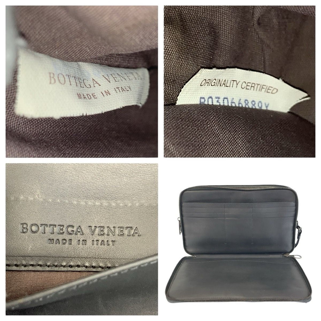 Bottega Veneta Gray Leather Clutch — view 3