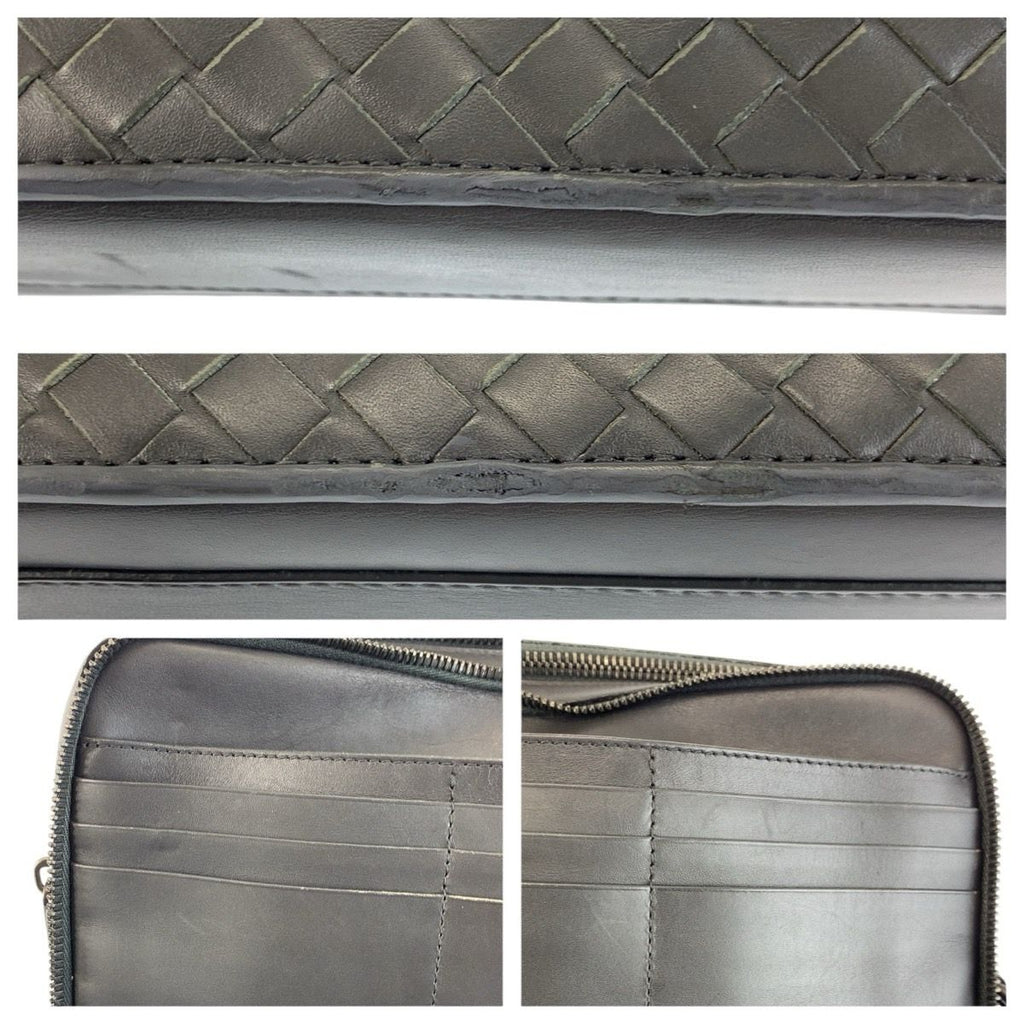 Bottega Veneta Gray Leather Clutch — view 6