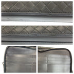Bottega Veneta Gray Leather Clutch — view 6