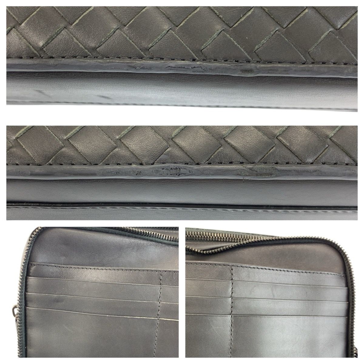 Bottega Veneta Gray Leather Clutch — view 6