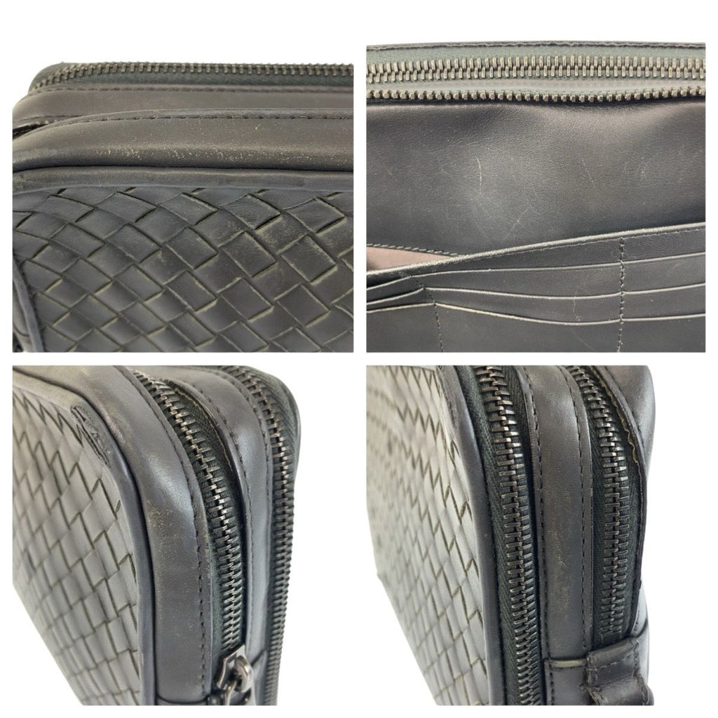 Bottega Veneta Gray Leather Clutch — view 5