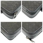 Bottega Veneta Gray Leather Clutch — view 4