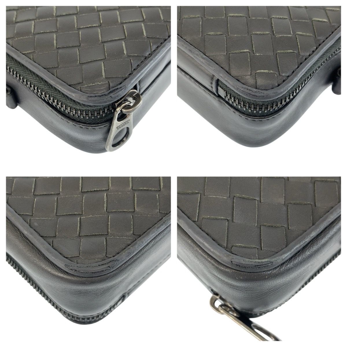 Bottega Veneta Gray Leather Clutch — view 4