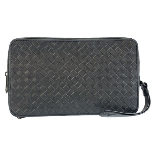Bottega Veneta Gray Leather Clutch