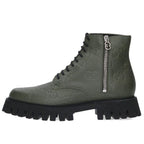 Gucci GG Embossed Side Zip Leather Boots 11.5