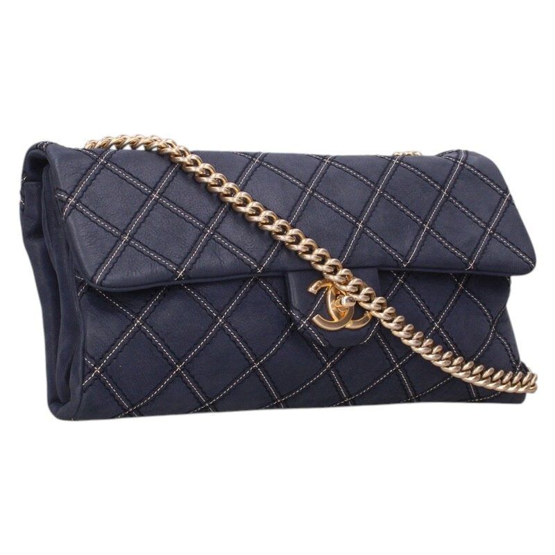 Chanel Quilted Triple Stitch Calfskin Chain Shoulder