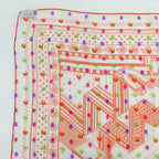 Hermes Carre 60 Zigzag Sangles Rainbow Dot Orange Bandana Scarf Sheer Muslin — view 3