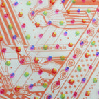 Hermes Carre 60 Zigzag Sangles Rainbow Dot Orange Bandana Scarf Sheer Muslin — view 7