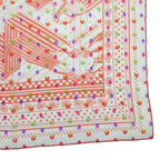 Hermes Carre 60 Zigzag Sangles Rainbow Dot Orange Bandana Scarf Sheer Muslin — view 6