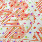 Hermes Carre 60 Zigzag Sangles Rainbow Dot Orange Bandana Scarf Sheer Muslin — view 8