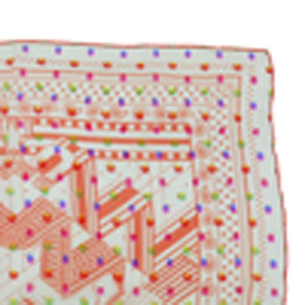 Hermes Carre 60 Zigzag Sangles Rainbow Dot Orange Bandana Scarf Sheer Muslin — view 5