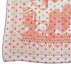 Hermes Carre 60 Zigzag Sangles Rainbow Dot Orange Bandana Scarf Sheer Muslin — view 4