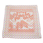 Hermes Carre 60 Zigzag Sangles Rainbow Dot Orange Bandana Scarf Sheer Muslin