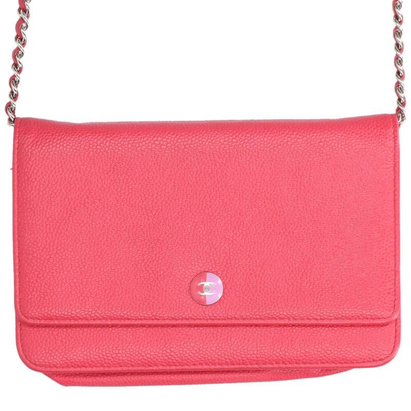 Chanel Coco Button Caviar Leather Chain
