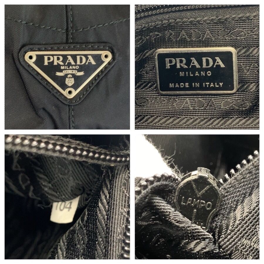 Prada Tessuto Black Nylon Plastic Shoulder — view 3