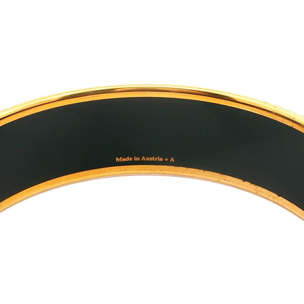 Hermes Cloisonne Emmayu Costume Bangle Alloy Gold Bracelet — view 4