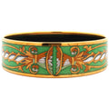 Hermes Cloisonne Emmayu Costume Bangle Alloy Gold Bracelet