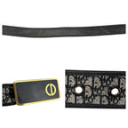 Dior Vintage Oblique 70 cm Black Gold Canvas Belt — view 6