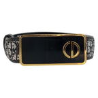 Dior Vintage Oblique 70 cm Black Gold Canvas Belt