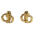 Dior Vintage CD Logo Gold Plated Earrings