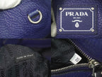 Prada Leather Tote Navy — view 9