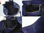 Prada Leather Tote Navy — view 8