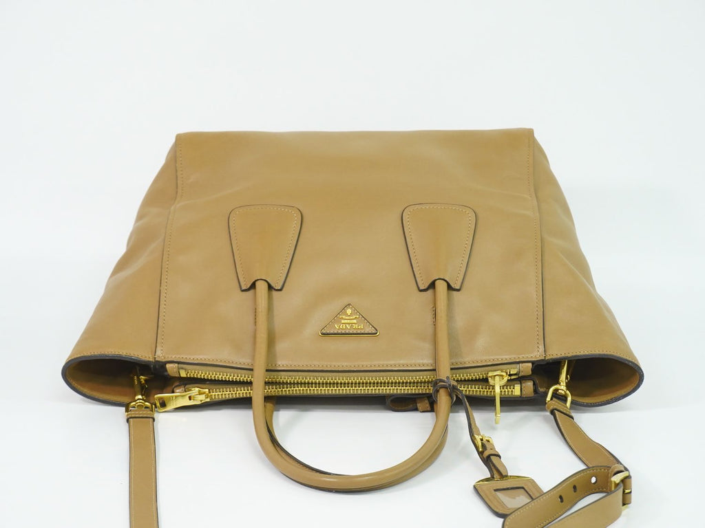 Prada Leather 2-Way Shoulder Bag Tote Brown — view 5