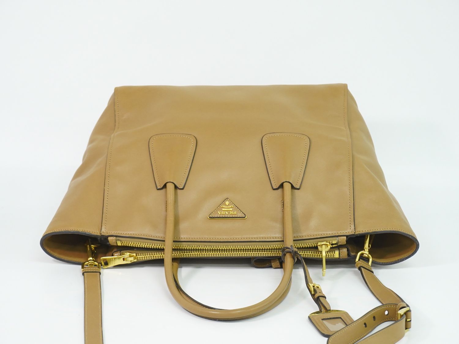 Prada Leather 2-Way Shoulder Bag Tote Brown — view 5