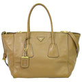 Prada Leather 2-Way Shoulder Bag Tote Brown