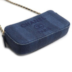 Chanel Deauville Chain Clutch Shoulder Bag Navy Cruise — view 3