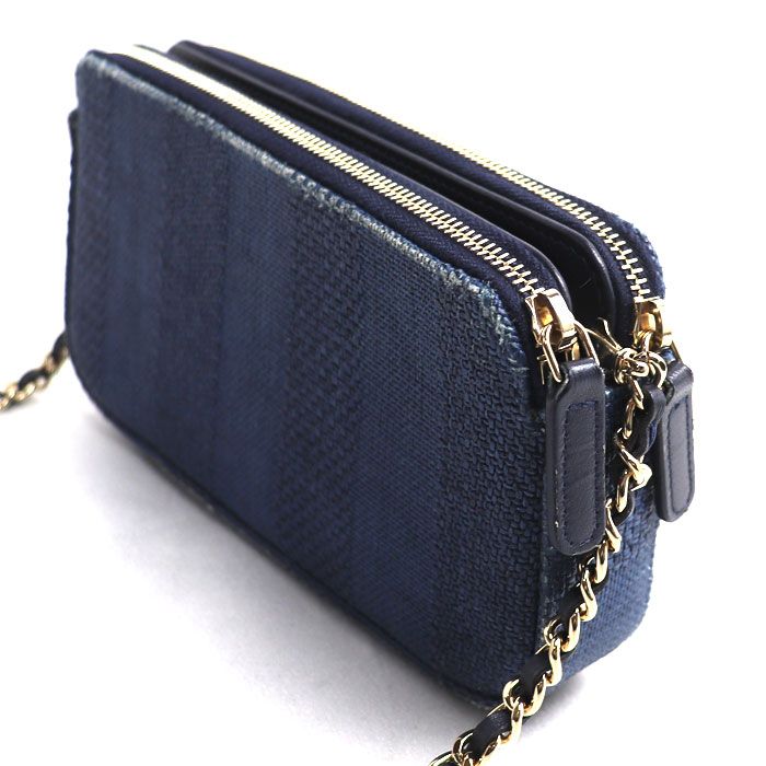 Chanel Deauville Chain Clutch Shoulder Bag Navy Cruise — view 2