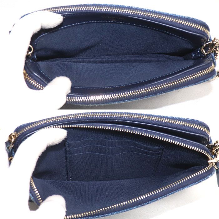 Chanel Deauville Chain Clutch Shoulder Bag Navy Cruise — view 4
