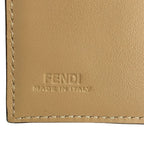 Fendi Trifold Wallet Zucca Pattern Brown Light Pink Multi Floral — view 5