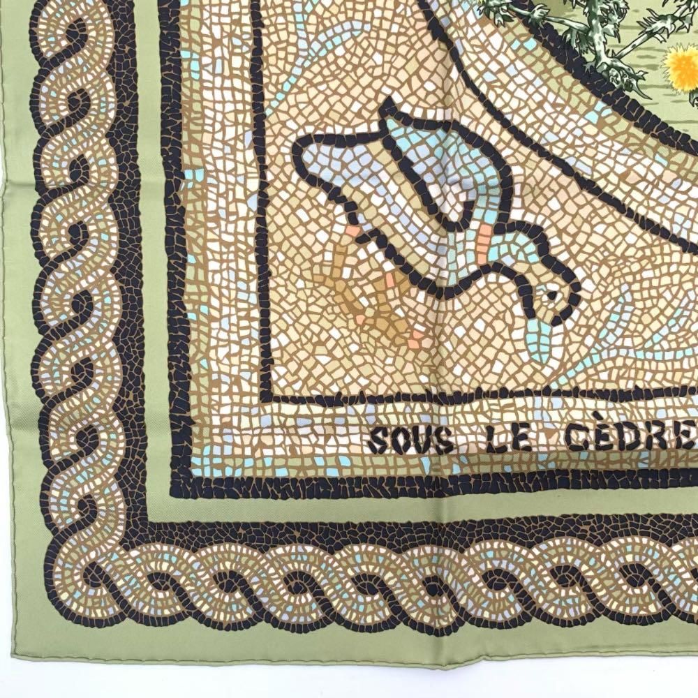 Hermes Carre 90 Under the Himalayan Cedar Sous le Cedre Silk Scarf — view 5