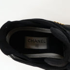 Chanel Velvet Calfskin & Mixed Fiber CC Logo Quilted Embossed Sole Low — view 8
