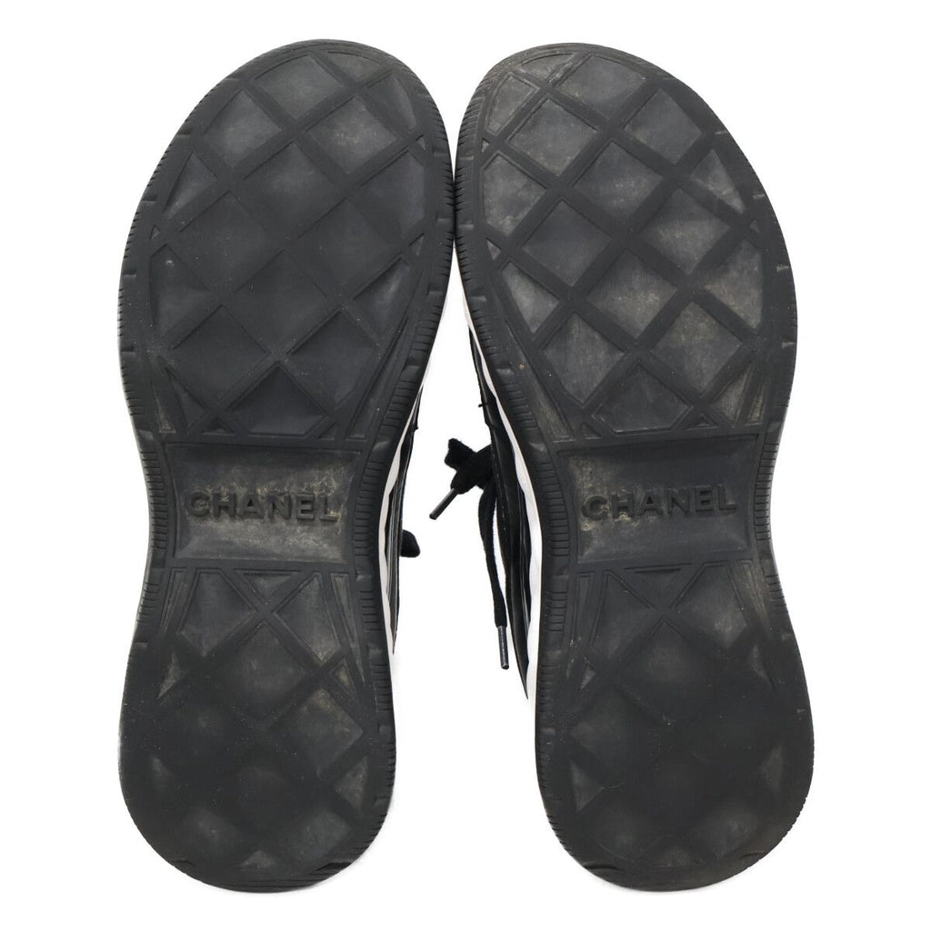Chanel Velvet Calfskin & Mixed Fiber CC Logo Quilted Embossed Sole Low — view 7