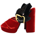 Prada Velvet Ankle Strap Chunky Sandals — view 2