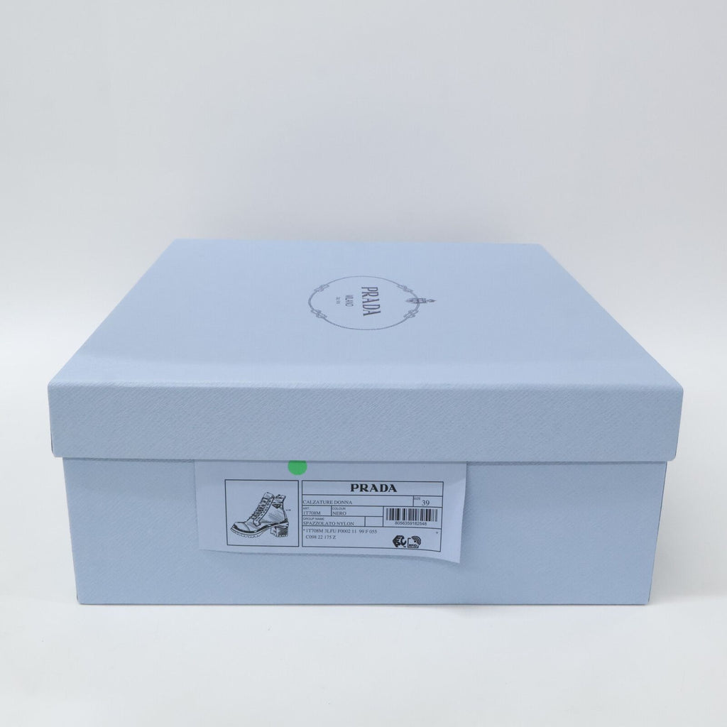 Prada Re-Nylon Triangle Logo Short Boots — view 9