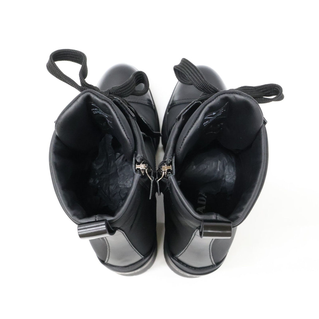 Prada Re-Nylon Triangle Logo Short Boots — view 5