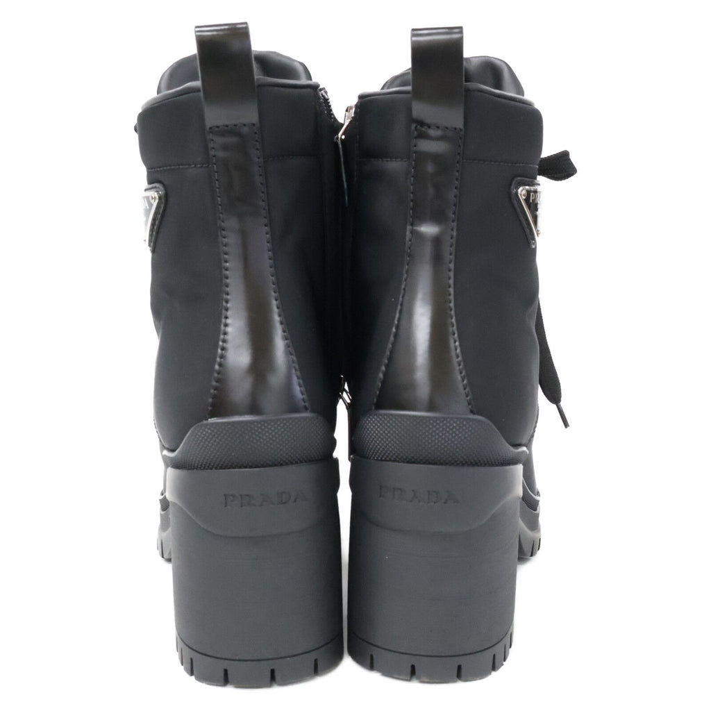 Prada Re-Nylon Triangle Logo Short Boots — view 3