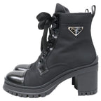 Prada Re-Nylon Triangle Logo Short Boots — view 2