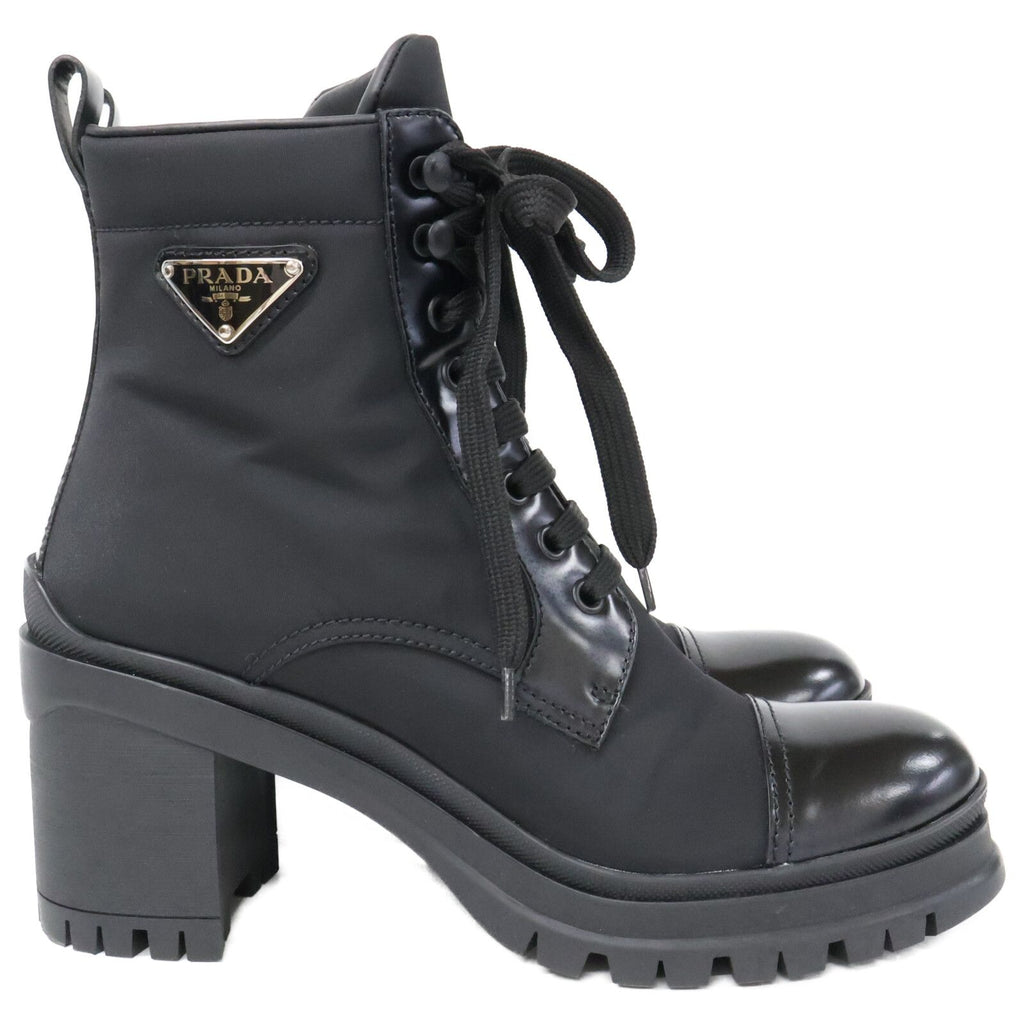 Prada Re-Nylon Triangle Logo Short Boots — view 4
