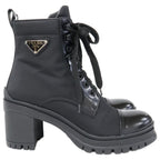 Prada Re-Nylon Triangle Logo Short Boots — view 4