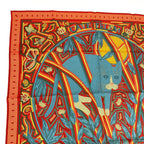 Hermes Carre 90 Large Scarf Cave Felem Beware of Cats Silk — view 3