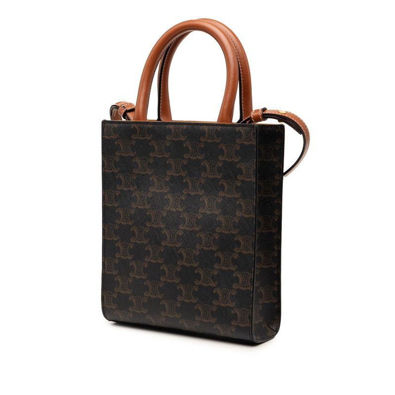 Celine Vertical Cover 2-Way Shoulder Bag Brown Black Leather — view 2