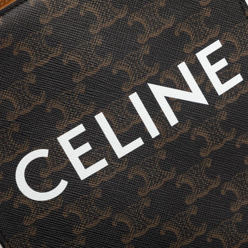 Celine Vertical Cover 2-Way Shoulder Bag Brown Black Leather — view 6