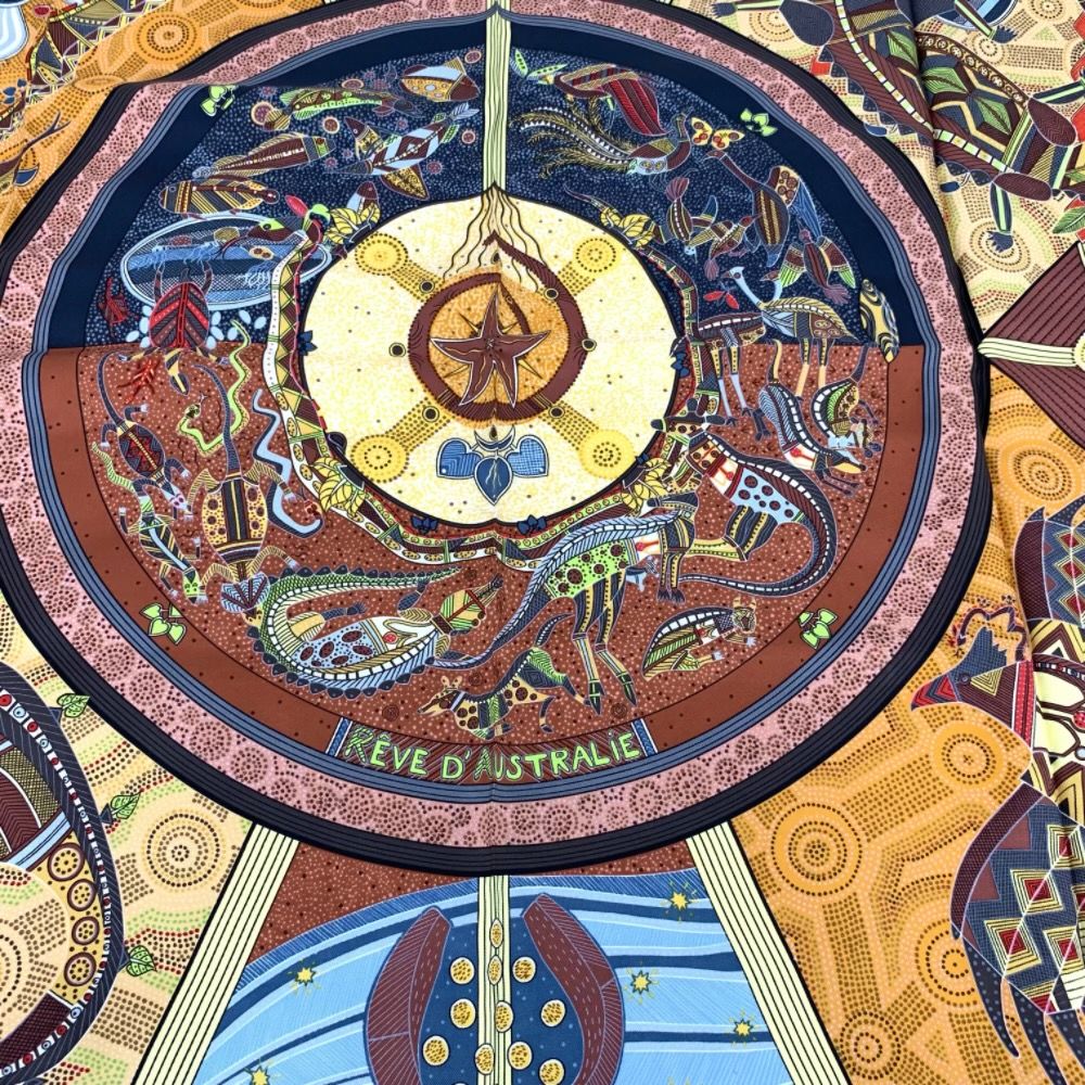 Hermes Silk Scarf Carre 90 Reve D'australie Australian Dream — view 5
