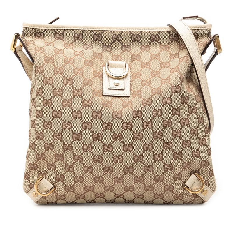 Gucci GG Canvas Abbey Crossbody Shoulder Bag Brown